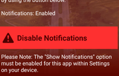 Mobile App Disable Notifications